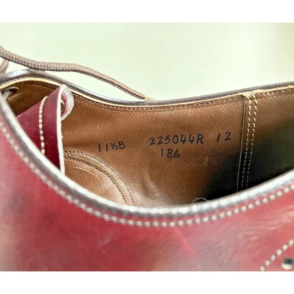 Vtg‎ Wright Breather Arch Preserver Wingtip Shoes Burgundy Leather Mens 11.5 USA